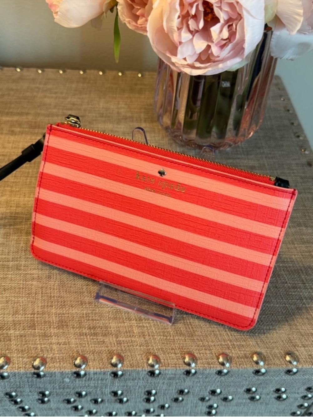 Kate Spade New York Fairmount Square Slim Wristlet Pink Striped